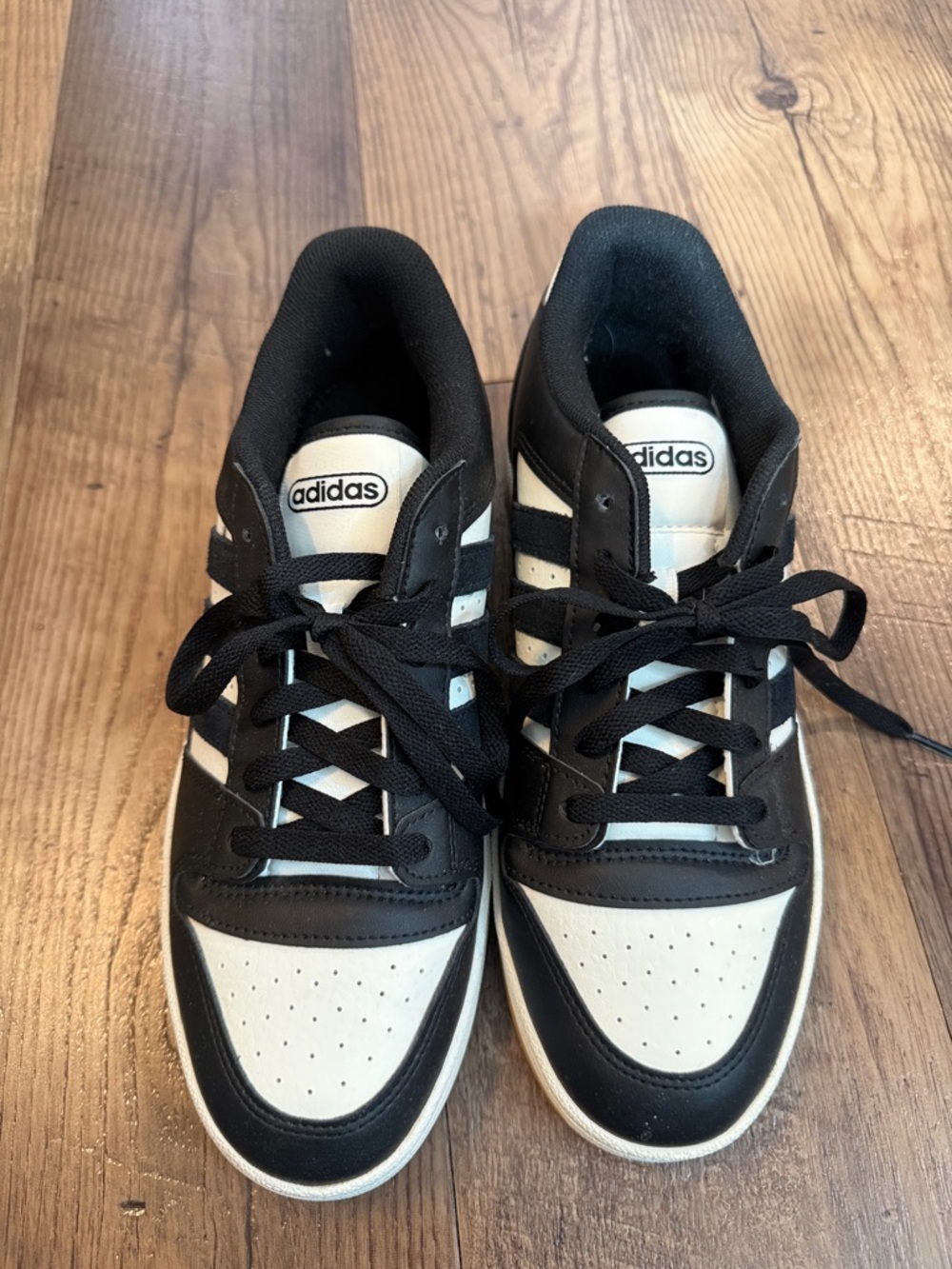 adidas Break Start Black and White Low-Top Court Sneakers